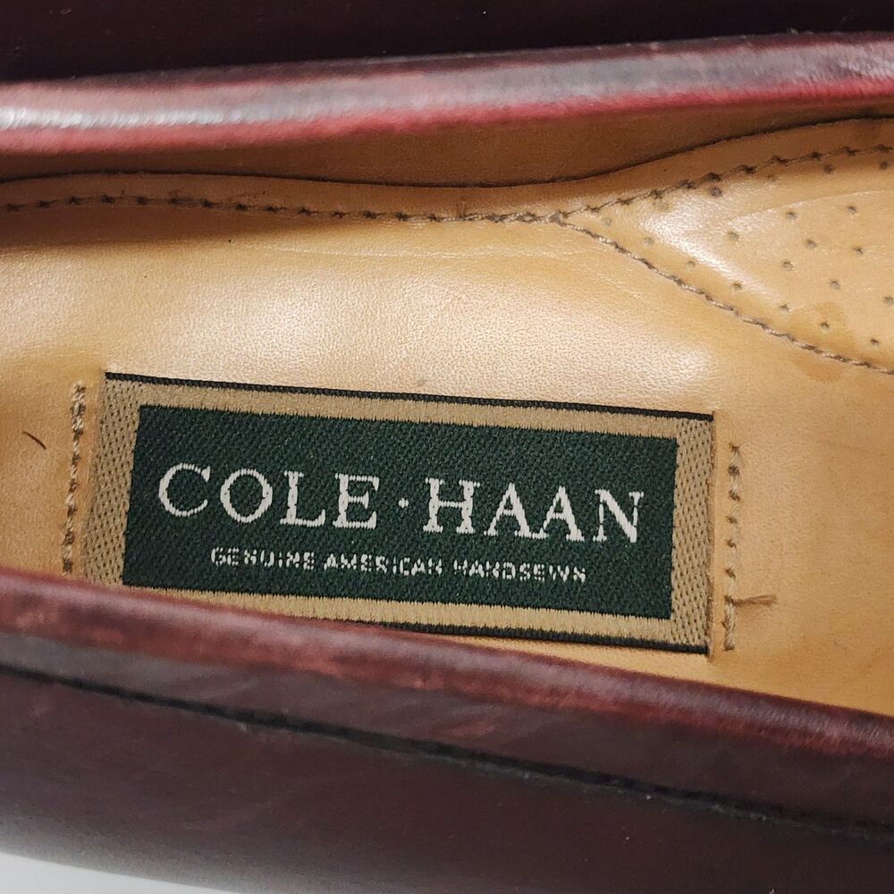Cole Haan Made In U.S.A. Maroon Leather Shoes Penny Loafers Slip On Mens 11.5D - Picture 8 of 16
